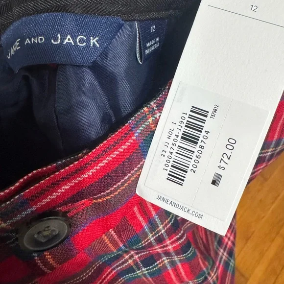Janie and Jack Red Plaid Pants and Vest